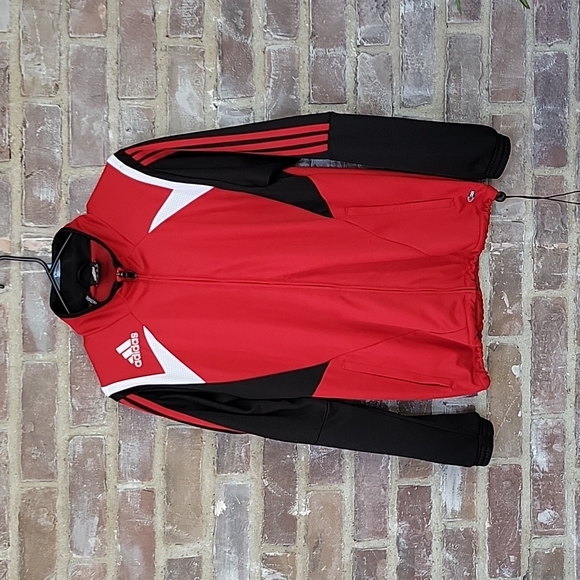 Red Adidas Zip-Up Jacket - Picture 1 of 7